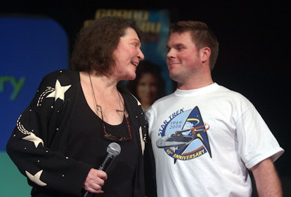 Majel Roddenberry and son Eugene Roddenberry (Photo by Albert L. Ortega/WireImage)