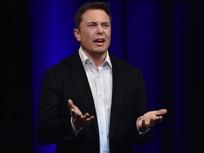 Billionaire entrepreneur and founder of SpaceX Elon Musk speaks at the 68th International Astronauti...