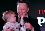 NEW YORK, NEW YORK - DECEMBER 13: Elon Musk and son X Æ A-12 on stage TIME Person of the Year on Dec...