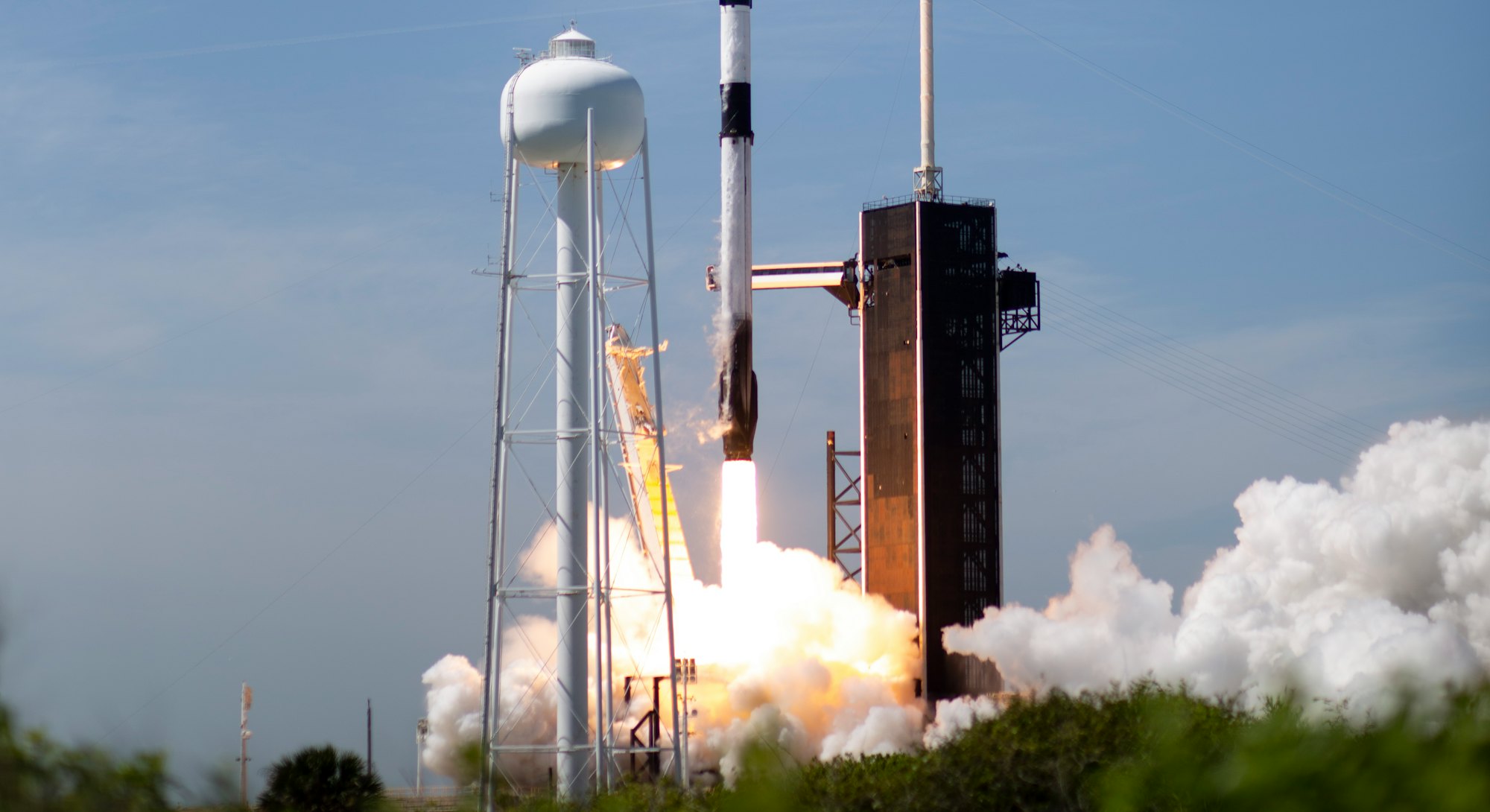 CAPE CANAVERAL, FL - APRIL 8: In this NASA handout, A SpaceX Falcon 9 rocket carrying the company's ...