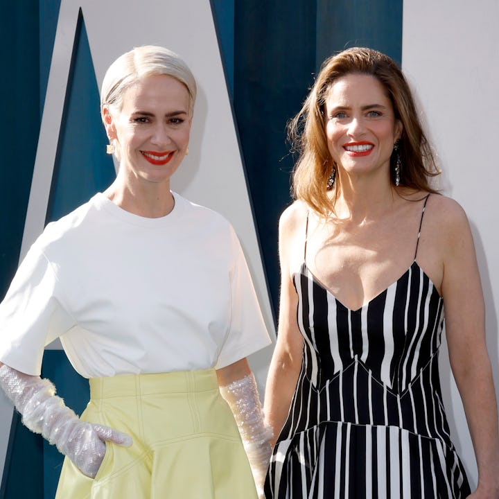 Sarah Paulson and Amanda Peet attend the 2022 Vanity Fair Oscar Party -- the two actors have been be...