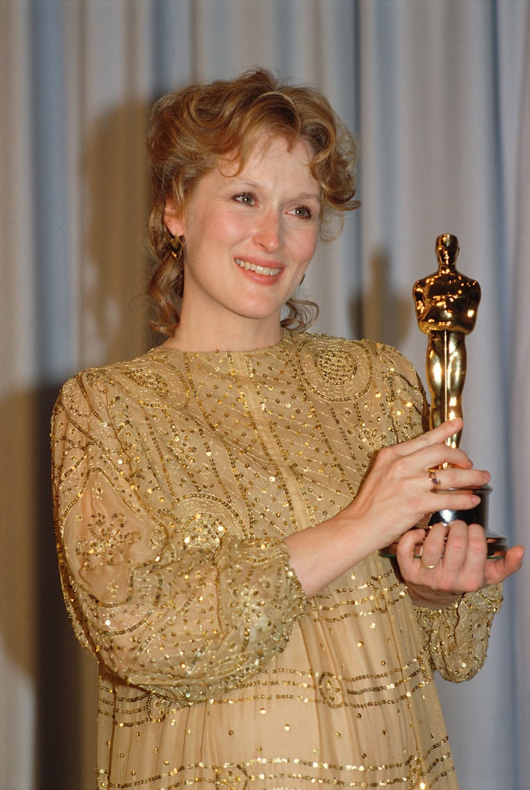 Award winning American actress Meryl Streep wins the Oscar for Best Actress in a Leading Role for So...