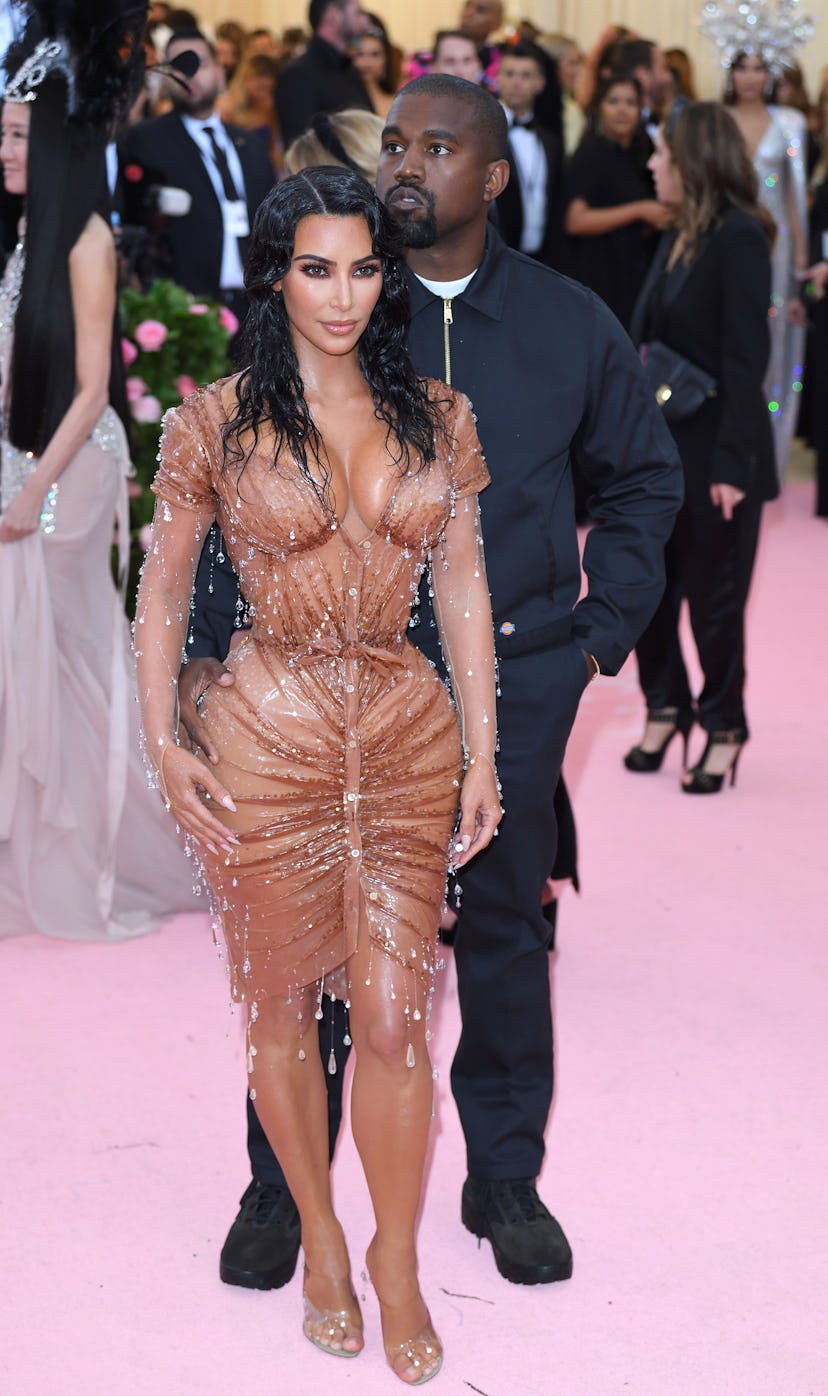 Kim Kardashian West and Kanye West arrive for the 2019 Met Gala celebrating Camp: Notes on Fashion i...