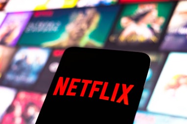 BRAZIL - 2022/02/03: In this photo illustration, the Netflix logo seen displayed on a smartphone scr...