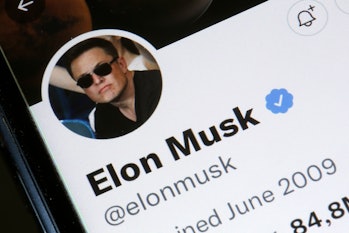 PARIS, FRANCE - APRIL 26: In this photo illustration, the Elon Musk’s Twitter account is displayed o...
