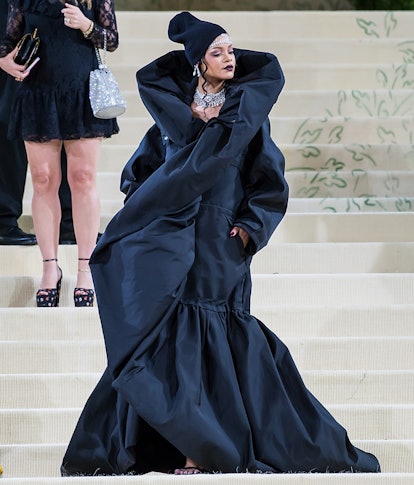 Rihanna attends The 2021 Met Gala Celebrating In America: A Lexicon Of Fashion at The Metropolitan M...