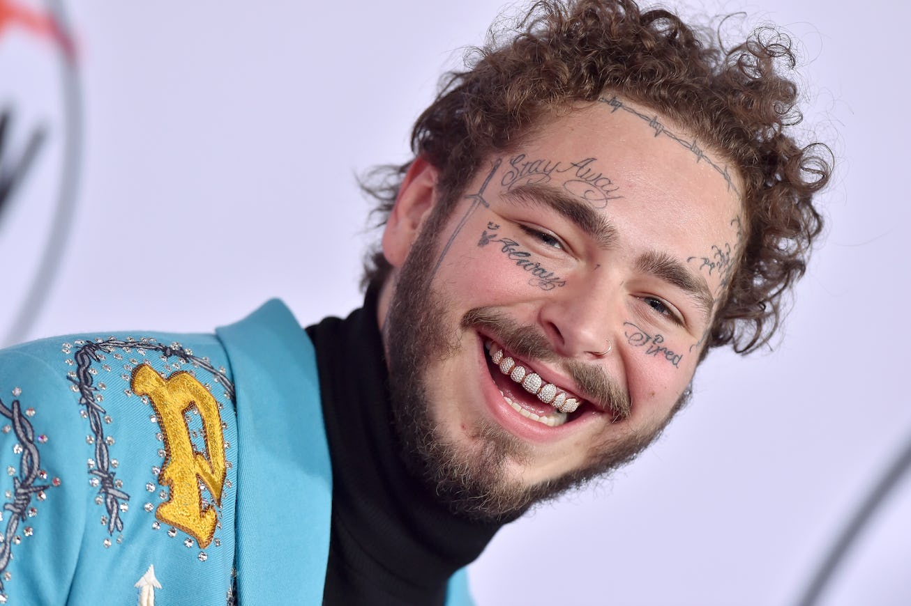 LOS ANGELES, CA - OCTOBER 09: Post Malone attends the 2018 American Music Awards at Microsoft Theat...