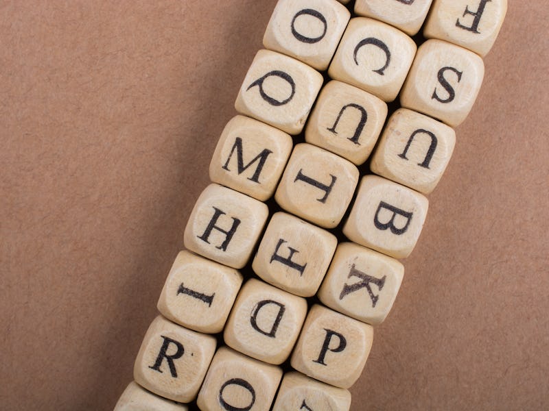 Letter cubes of Alphabet made of wood