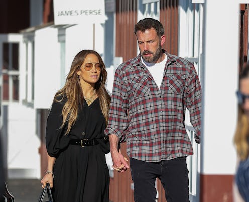LOS ANGELES, CA - APRIL 23: Jennifer Lopez and Ben Affleck are seen on April 23, 2022 in Los Angeles...