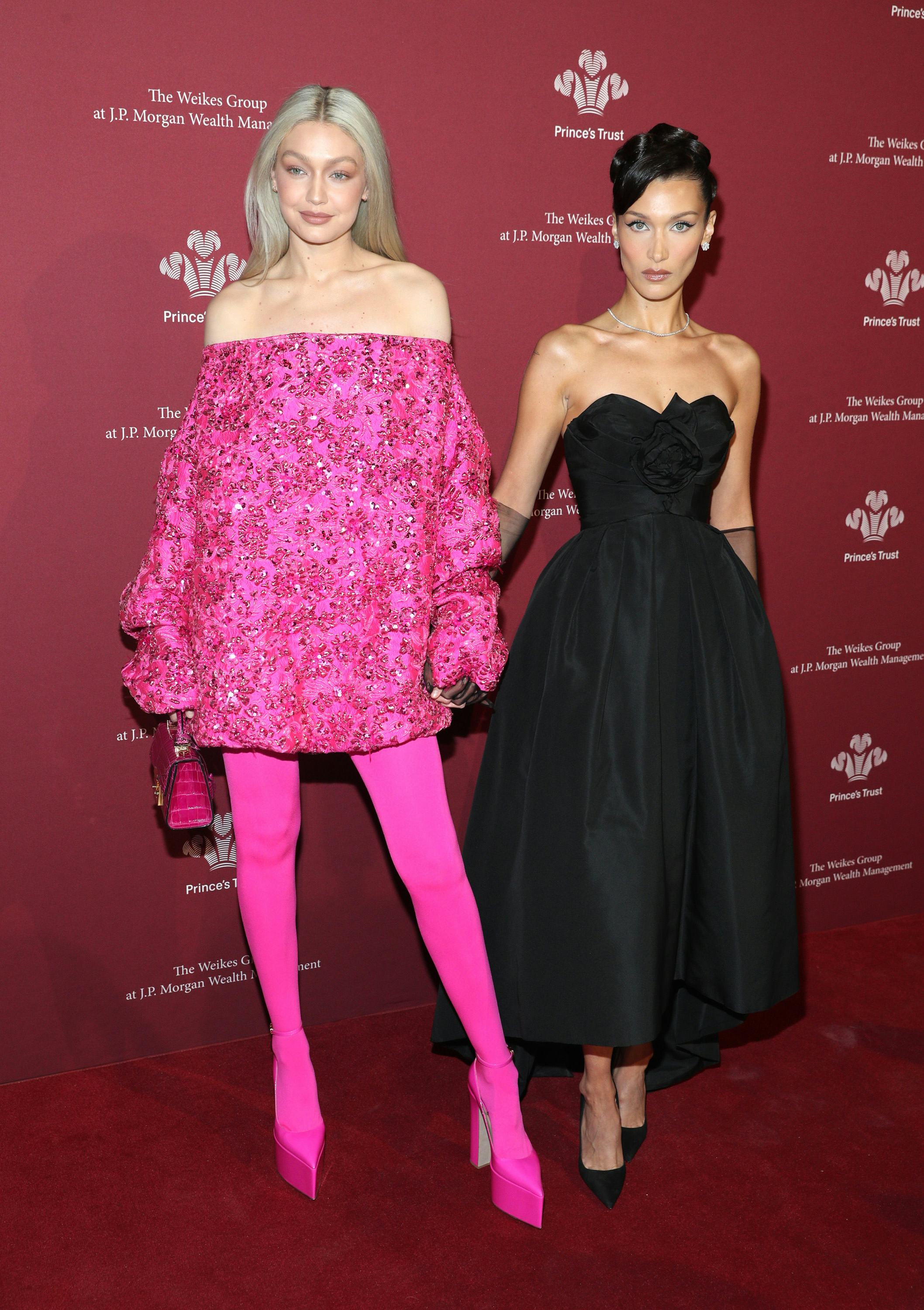 NEW YORK, NEW YORK - APRIL 28: Gigi Hadid and Bella Hadid attend the 2022 Prince's Trust Gala at Cip...