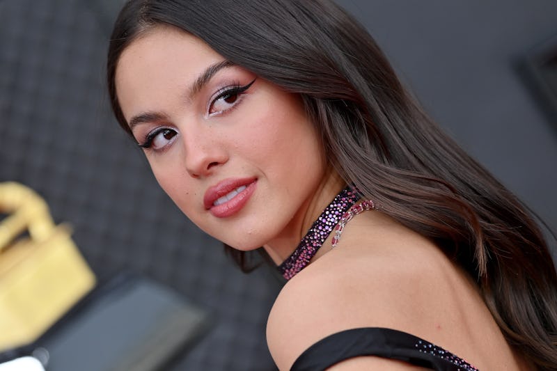 LAS VEGAS, NEVADA - APRIL 03: Olivia Rodrigo attends the 64th Annual GRAMMY Awards at MGM Grand Gard...