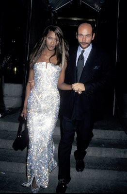 Naomi Campbell and guest during 1995 Costume Institute Gala at Metropolitan Museum of Art in New Yor...