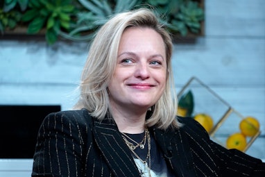 NEW YORK, NEW YORK - FEBRUARY 27: (EXCLUSIVE COVERAGE) Elisabeth Moss visits BuzzFeed's "AM To DM" o...