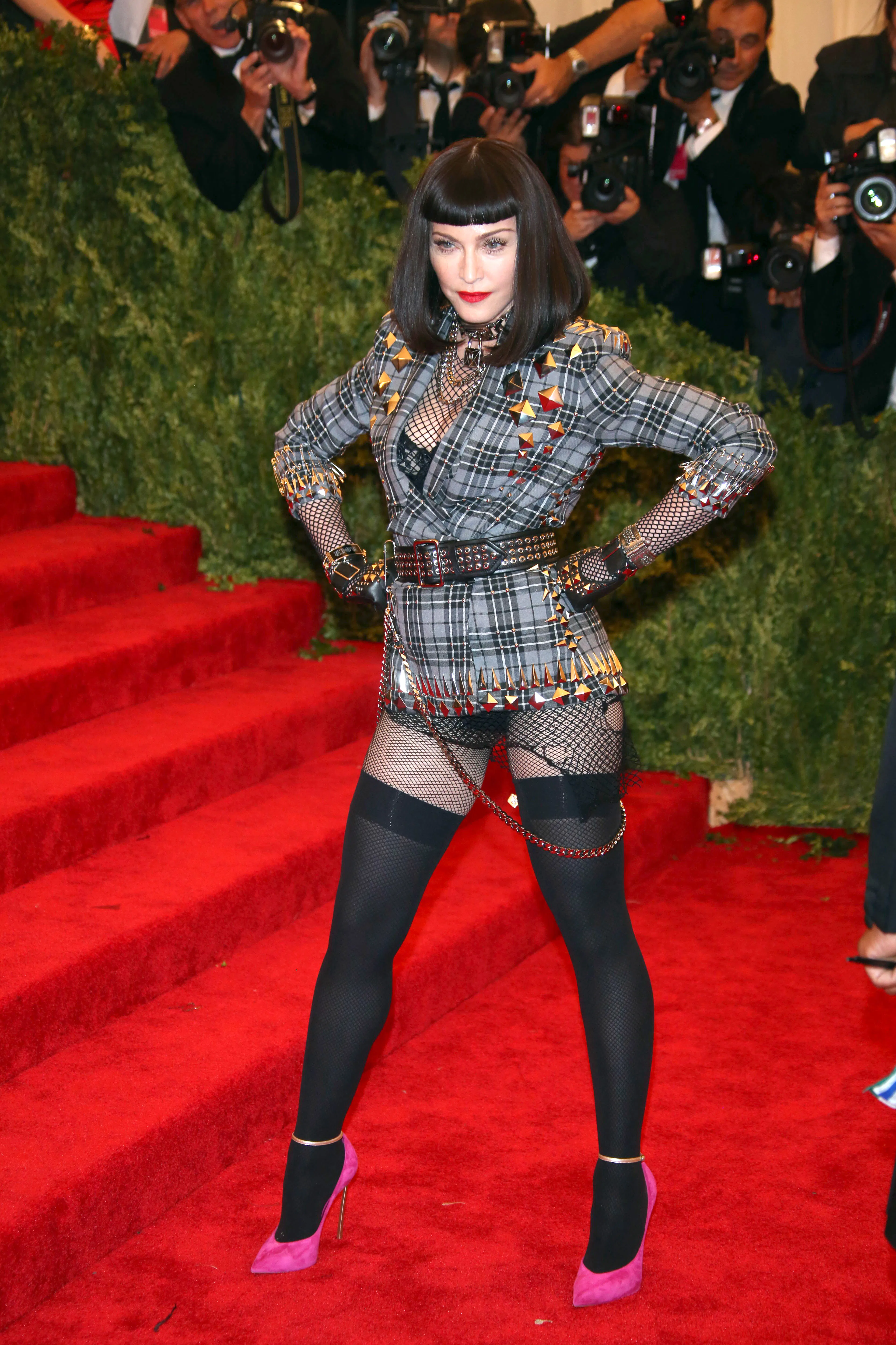 Singer Madonna arrives at the Costume Institute Gala for the "Punk: Chaos to Couture" exhibition at ...