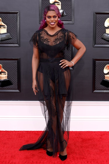 Laverne Cox attends the 64th Annual GRAMMY Awards 