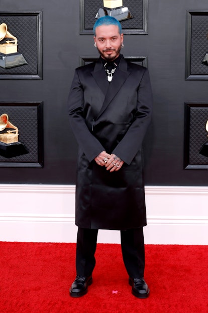 LAS VEGAS, NEVADA - APRIL 03: J Balvin attends the 64th Annual GRAMMY Awards at MGM Grand Garden Are...