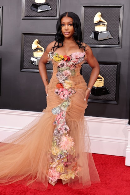 LAS VEGAS, NEVADA - APRIL 03: SZA attends the 64th Annual GRAMMY Awards at MGM Grand Garden Arena on...