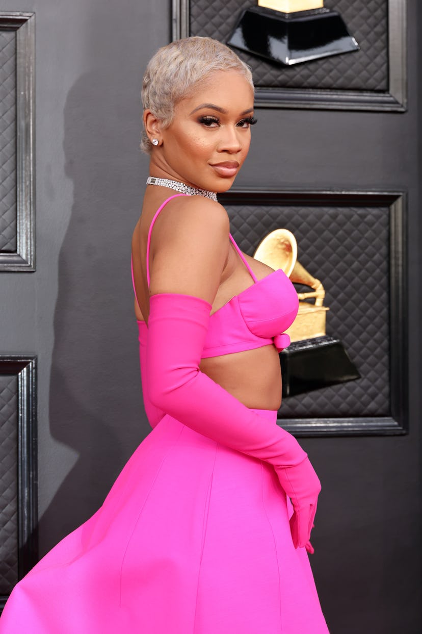 Saweetie attends the 64th Annual GRAMMY Awards 