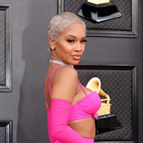 Saweetie attends the 64th Annual GRAMMY Awards 