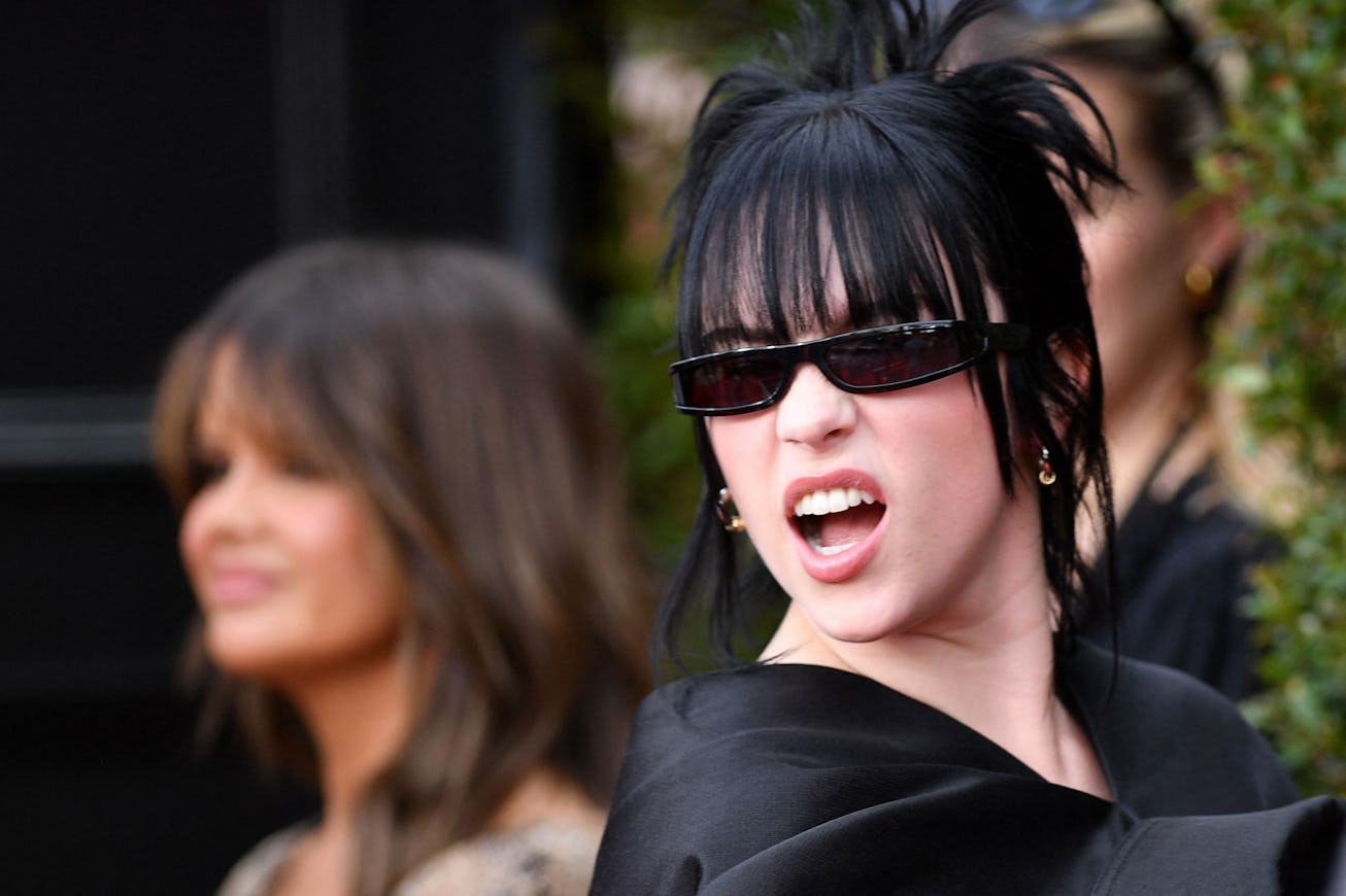 US singer/songwriter Billie Eilish arrives for the 64th Annual Grammy Awards at the MGM Grand Garden...