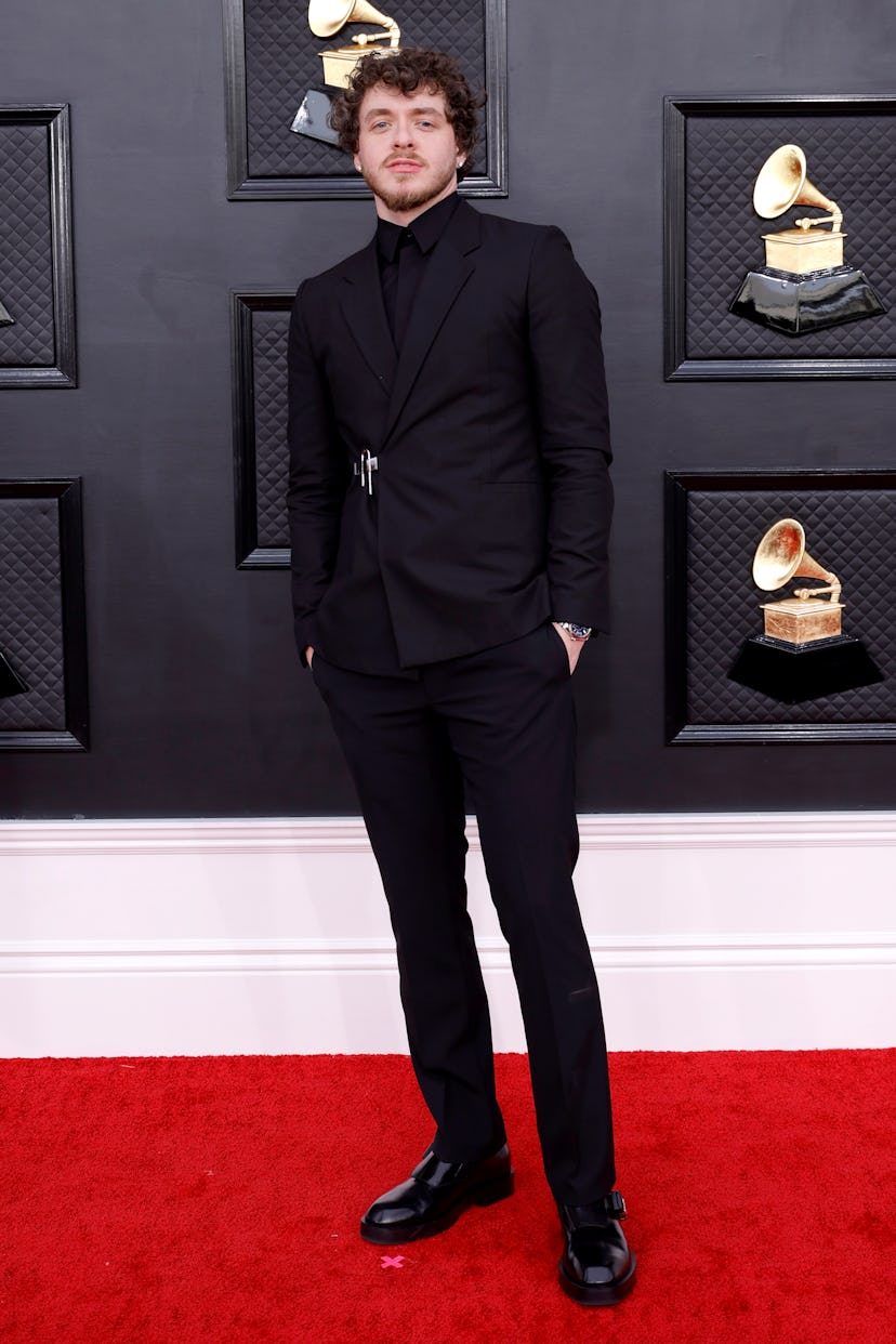 LAS VEGAS, NEVADA - APRIL 03: Jack Harlow attends the 64th Annual GRAMMY Awards at MGM Grand Garden ...