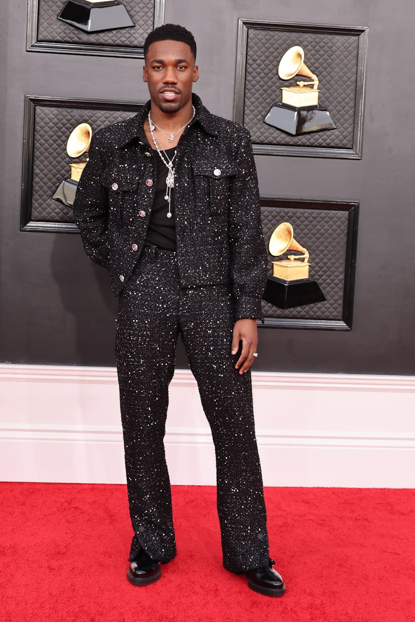 LAS VEGAS, NEVADA - APRIL 03: Giveon attends the 64th Annual GRAMMY Awards at MGM Grand Garden Arena...