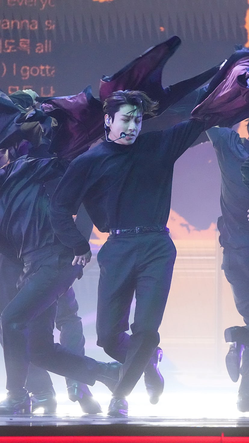 LAS VEGAS, NEVADA - APRIL 03: BTS perform onstage during the 64th Annual GRAMMY Awards at MGM Grand ...