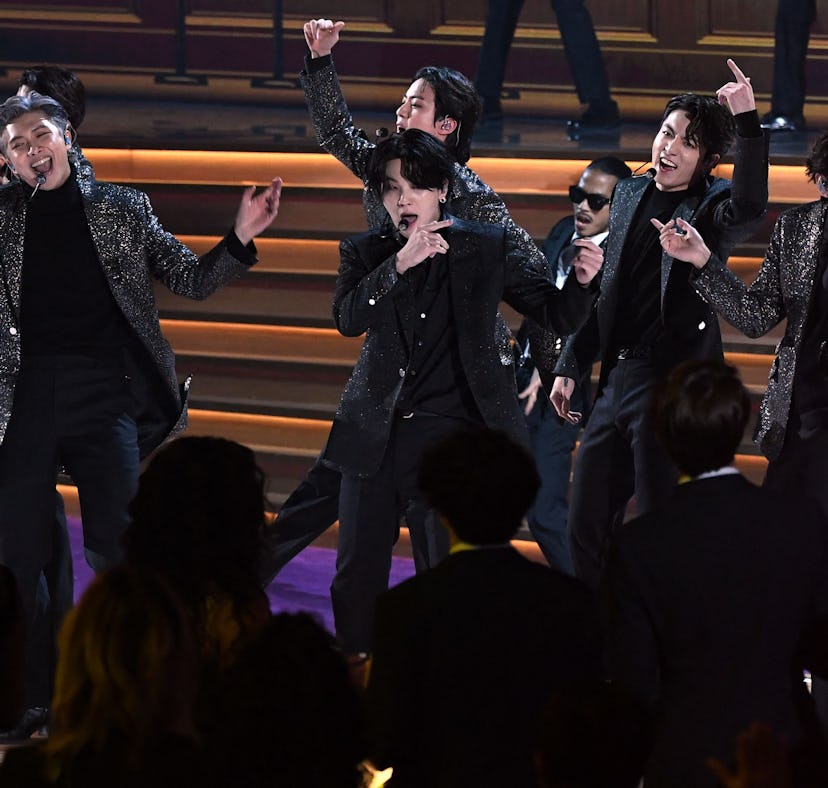BTS performs onstage during the 64th Annual Grammy Awards