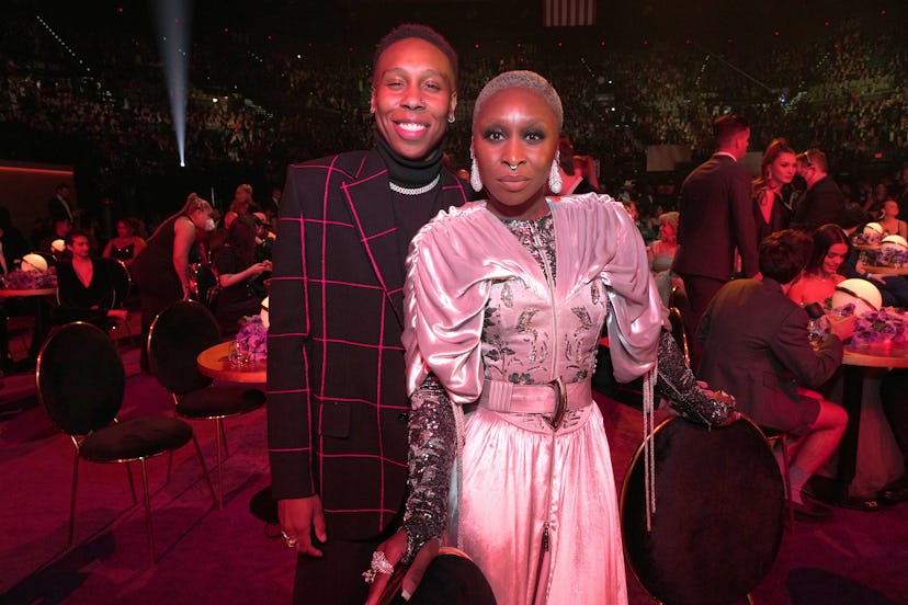 Lena Waithe and Cynthia Erivo during the 64th Annual GRAMMY Awards at MGM Grand Garden Arena on Apri...