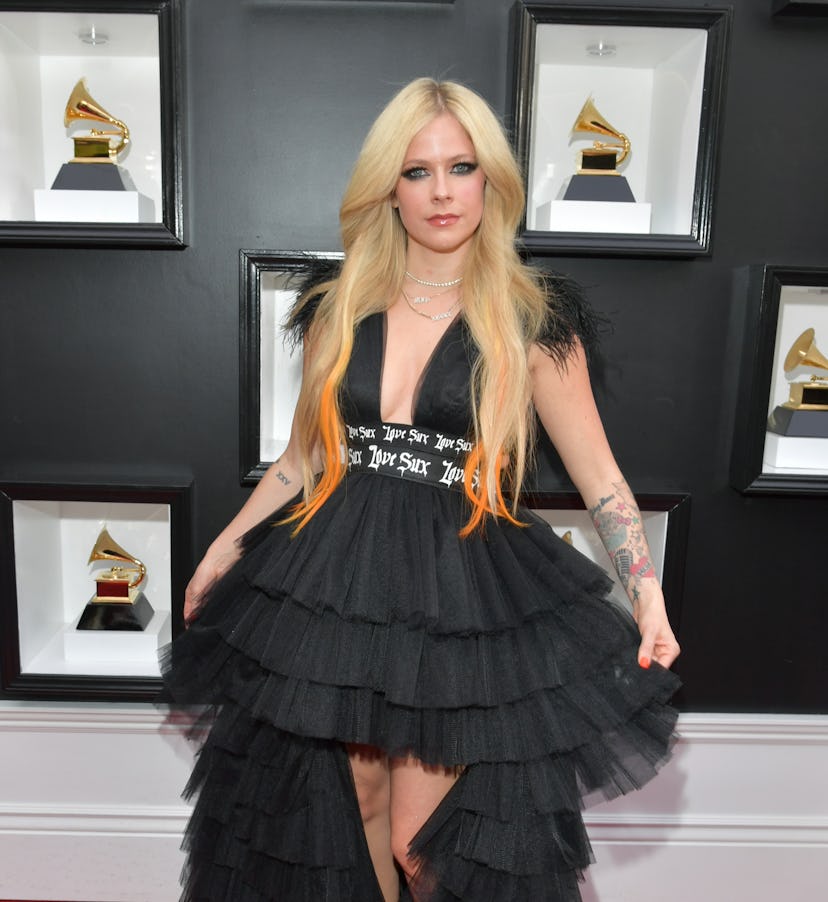 LAS VEGAS, NEVADA - APRIL 03: Avril Lavigne attends the 64th Annual GRAMMY Awards at MGM Grand Garde...