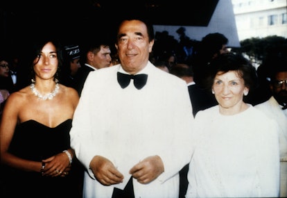 Media proprietor and fraudster, Robert Maxwell (1923 - 1991) at a party on his yacht with daughter G...