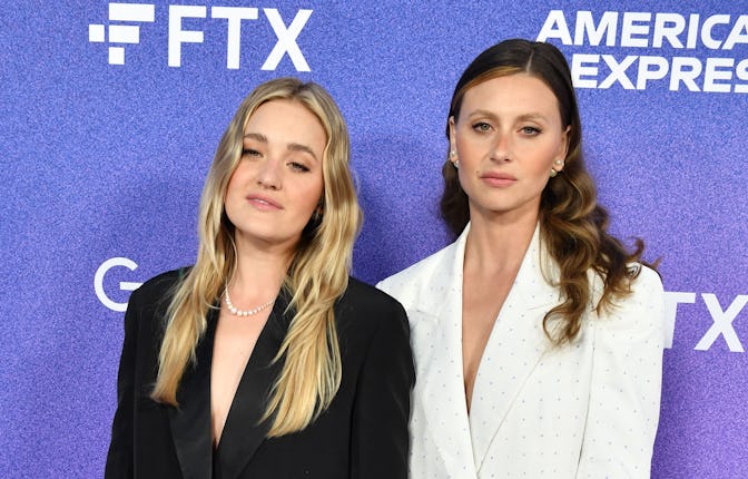 Singer Aly Michalka (R) and AJ Michalka (L) of Pop duo Aly & AJ arrives for the 2022 Billboard Women...