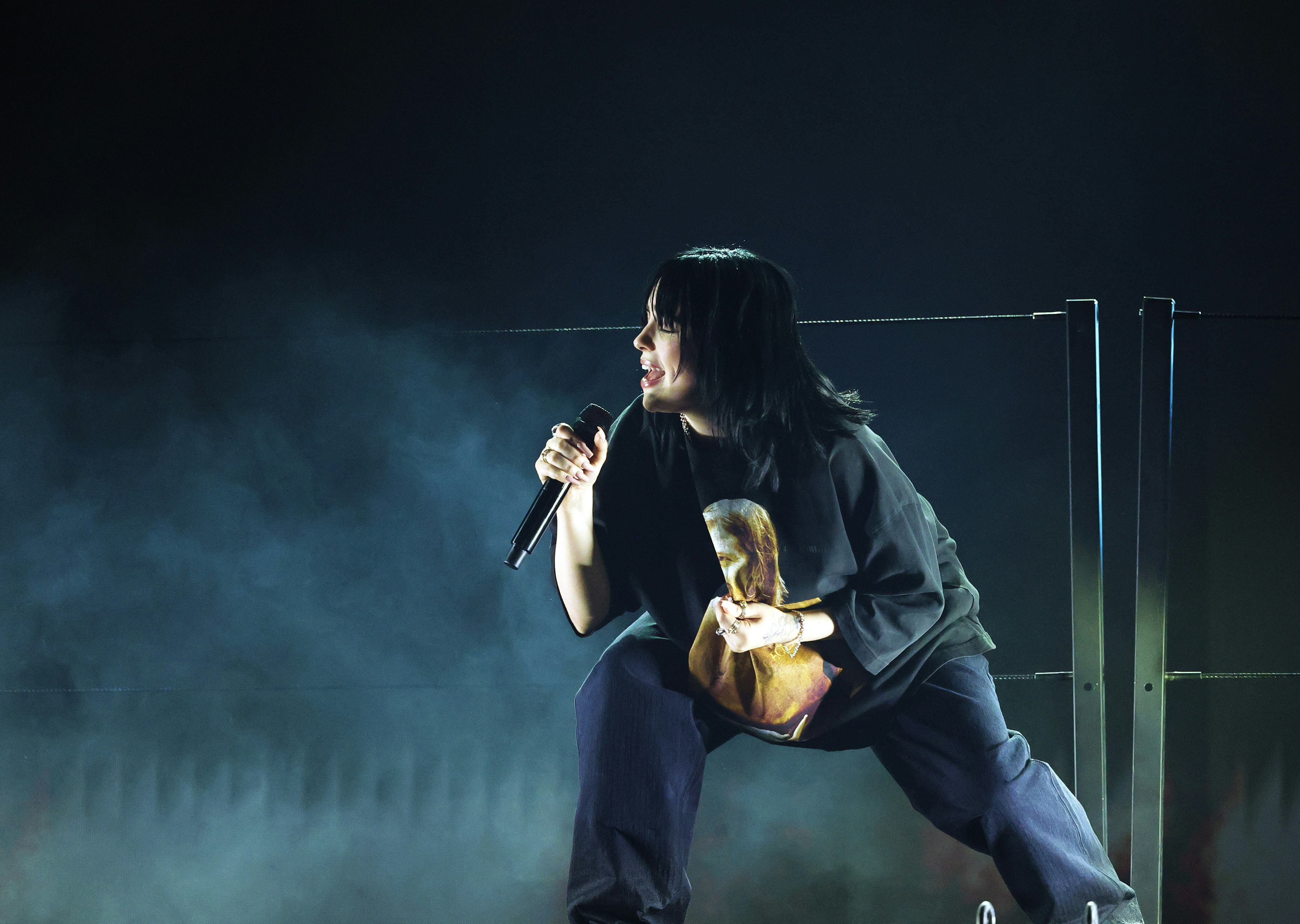Billie Eilish performs onstage during the 64th Annual GRAMMY Awards 
