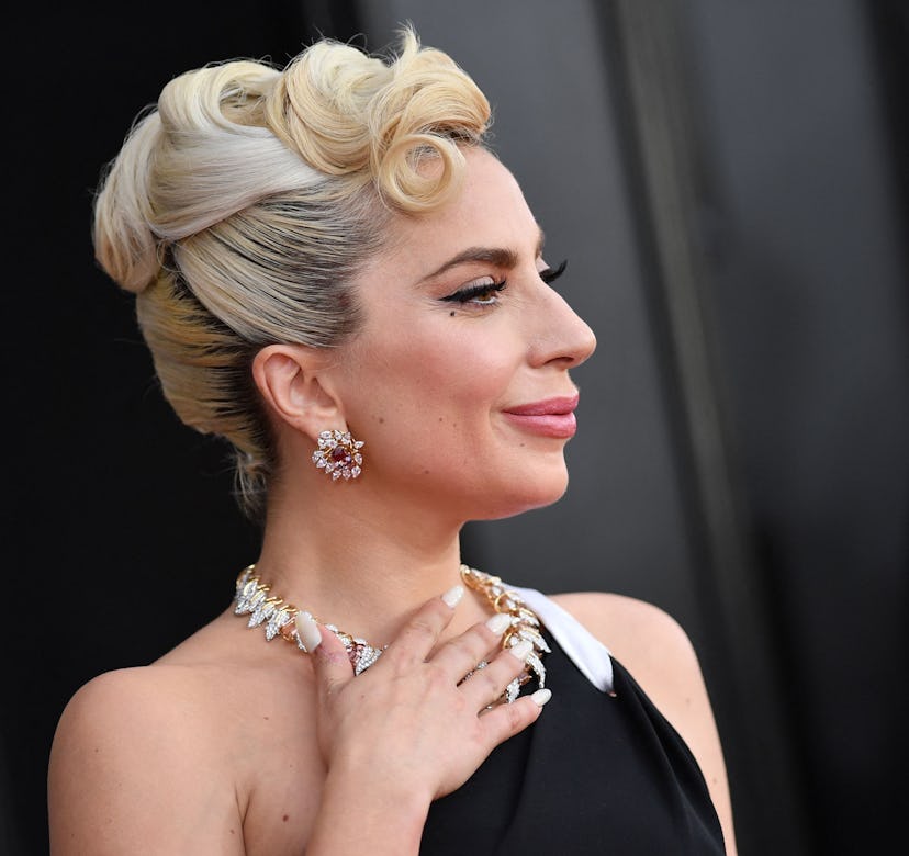 Lady Gaga arrives for the 64th Annual Grammy Awards