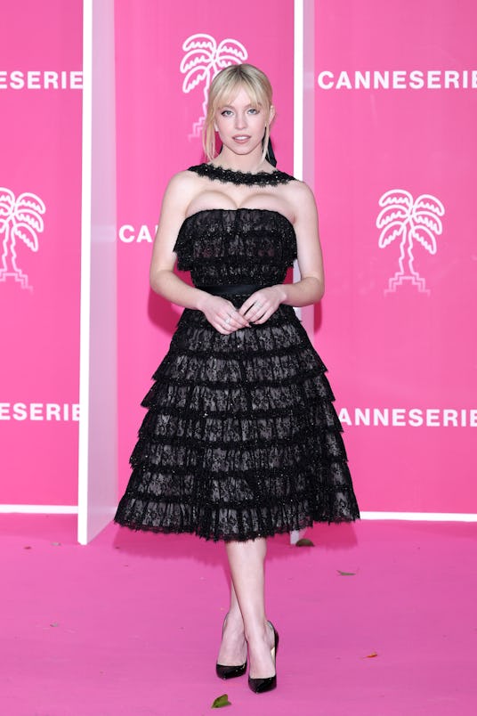 CANNES, FRANCE - APRIL 01:  Sydney Sweeney attends the pink carpet during the 5th Canneseries Festiv...