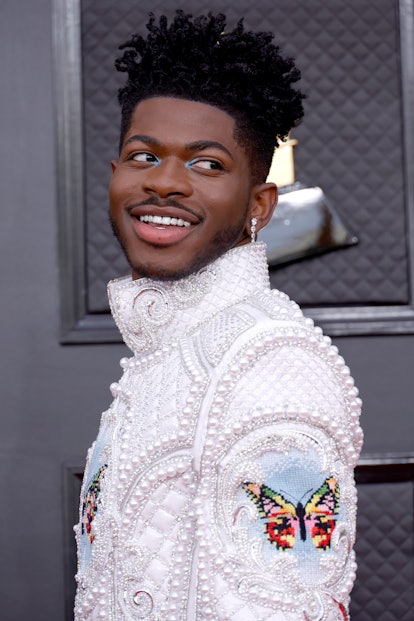 LAS VEGAS, NEVADA - APRIL 03: Lil Nas X attends the 64th Annual GRAMMY Awards at MGM Grand Garden Ar...