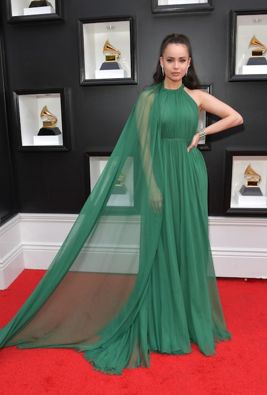 sofia carson green dress on the 2022 Grammys red carpet