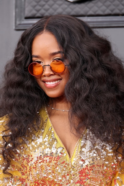 LAS VEGAS, NEVADA - APRIL 03: H.E.R. attends the 64th Annual GRAMMY Awards at MGM Grand Garden Arena...
