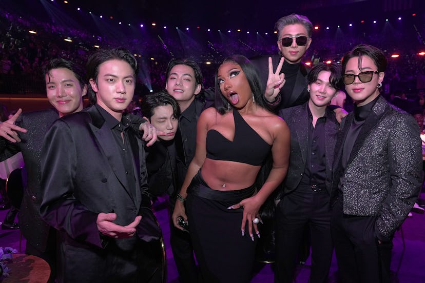 BTS and Megan thee Stallion at the Grammys.