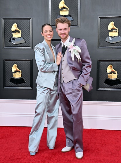 LAS VEGAS, NEVADA - APRIL 03: Claudia Sulewski and FINNEAS attend the 64th Annual GRAMMY Awards at M...