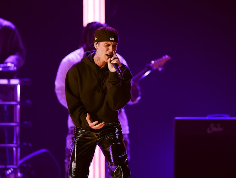 Justin Bieber's Grammys 2022 performance of "Peached" was bleeped.