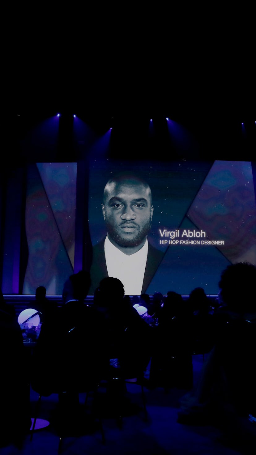 LAS VEGAS, NEVADA - APRIL 03: Virgil Abloh is remembered with a tribute during the 64th Annual GRAMM...