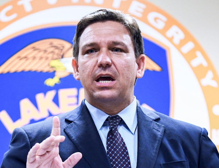 LAKELAND, FLORIDA, UNITED STATES - 2021/09/07: Florida Governor Ron DeSantis speaks at a press confe...