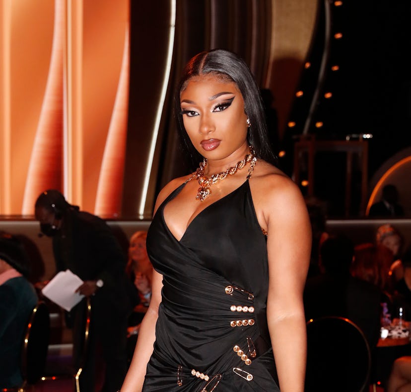 LAS VEGAS, NEVADA - APRIL 03: Megan Thee Stallion attends the 64th Annual GRAMMY Awards at MGM Grand...
