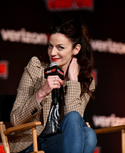 NEW YORK, NY - OCTOBER 05:  Michelle Gomez speaks onstage at the Netflix & Chills panel during New Y...
