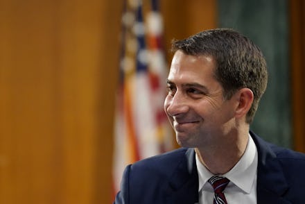 WASHINGTON, DC - SEPTEMBER 24: Sen. Tom Cotton (R-AR) attends a Senate Banking Committee hearing on ...