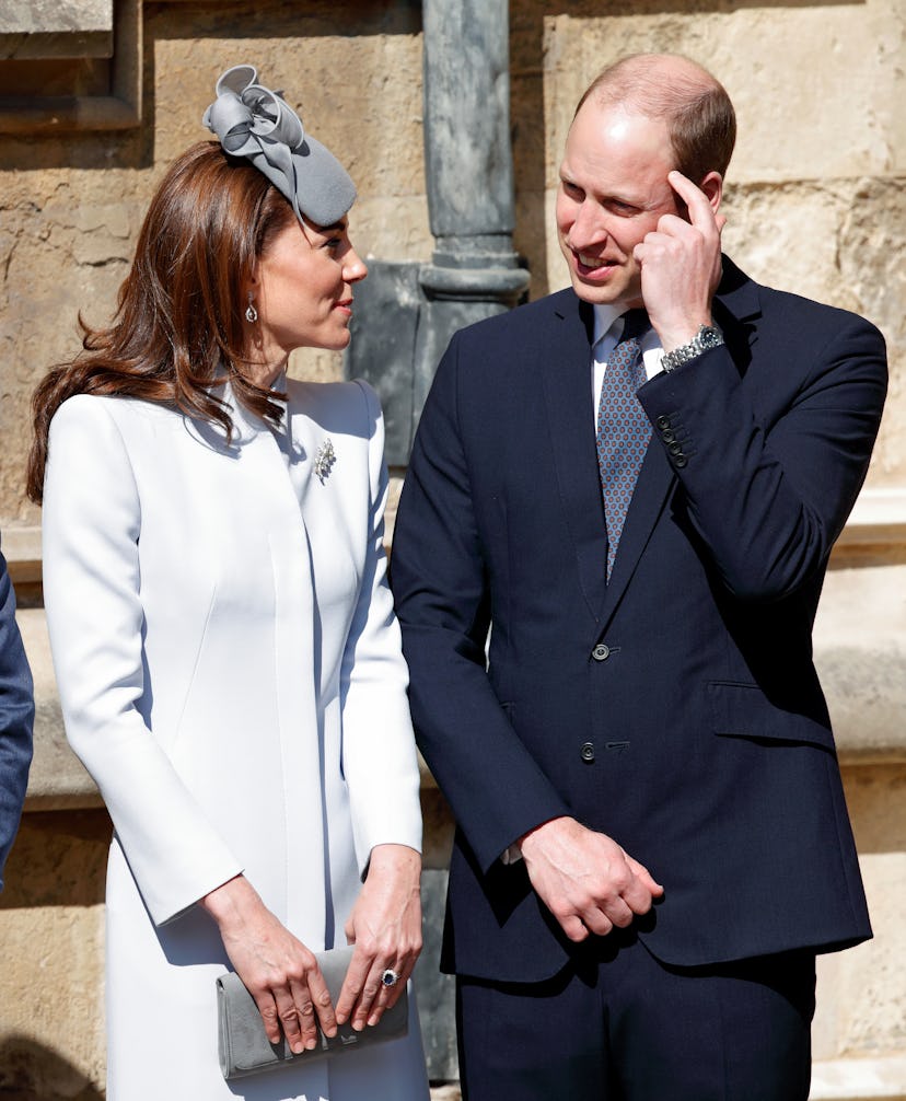 The royal family attends church.