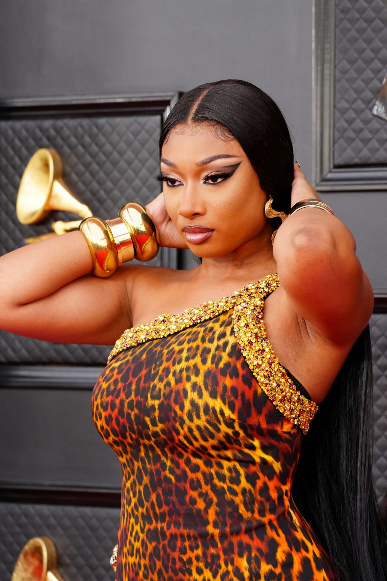 LAS VEGAS, NEVADA - APRIL 03: Megan Thee Stallion attends the 64th Annual GRAMMY Awards at MGM Grand...