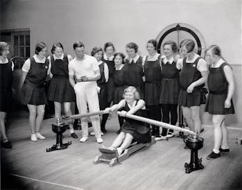 UNITED KINGDOM - MARCH 29: Women in a gymnasium, Imperial Chemical Industries Ltd, 29 April 1931. U...