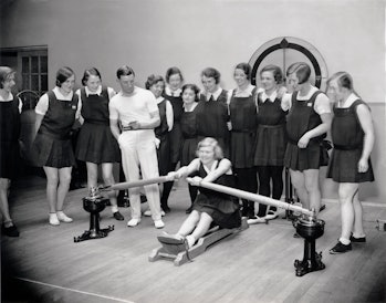 UNITED KINGDOM - MARCH 29:  Women in a gymnasium, Imperial Chemical Industries Ltd, 29 April 1931. U...